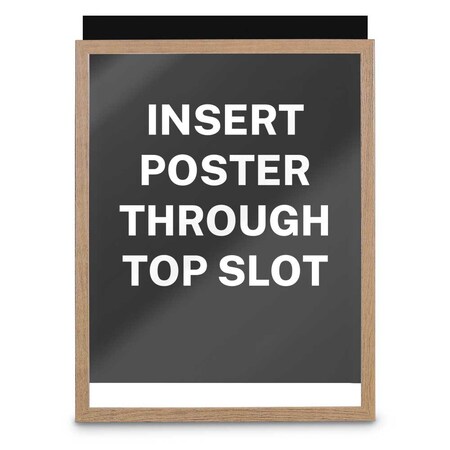 United Visual Products Drop-In Shadowbox, 12"x18", Light Oak/Medi UVSB1218-LTOAK-MEDGRY